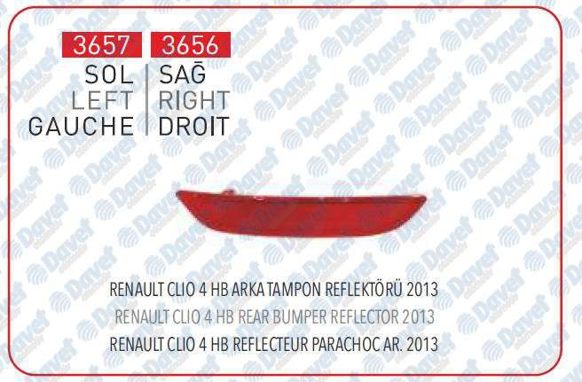 Renault%20Clio%204%20Sağ%20Arka%20Tampon%20Reflektörü%2011.2012%20ve%20Üstü