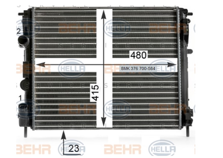 RADYATÖR%208MK376700584%20CLIO-II%20KANGO%20(01-)%20LOGAN%201.5%20DCI%201.6-16V%20K4M%20KLİMALI