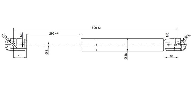 Peugeot%20P106%20Ön%20Motor%20Kaput%20Amortisörü%20Tek%20Adet%20Piston%20Uzunluğu%2069%20CM