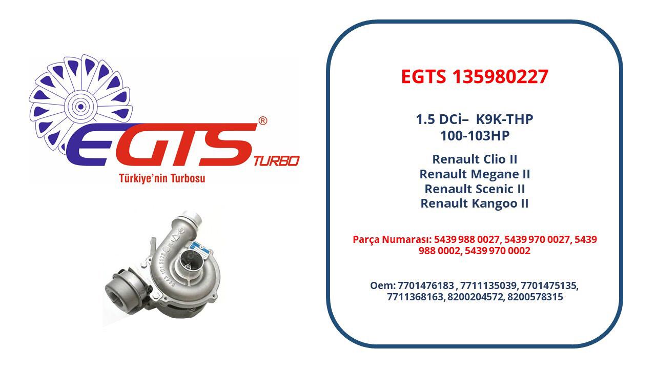 TURBO%20135980227%201.5%20DCİ%20K9K-THP%20100HP%20MEGANE%20II%20CLIO%20II%20KANGO%20II%20SCENIC%20II