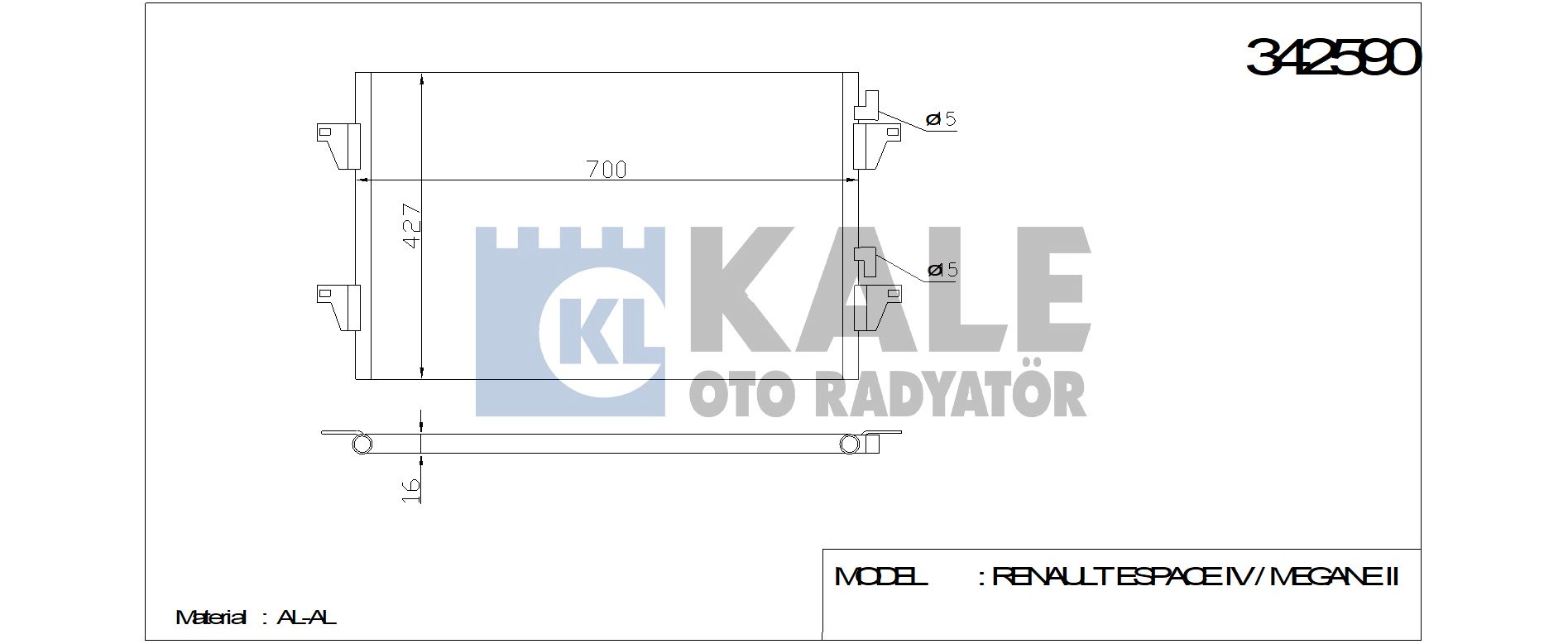 KLİMA%20RADYATÖRÜ%20342590%20ESPACE %20IV%20MEGANE%20II