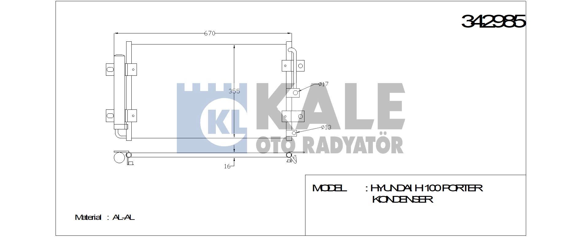 KLİMA%20RADYATÖRÜ%20342985%20H100%20PORTER%202.5TDI%2004%20(KURUTUCU%20İLE)