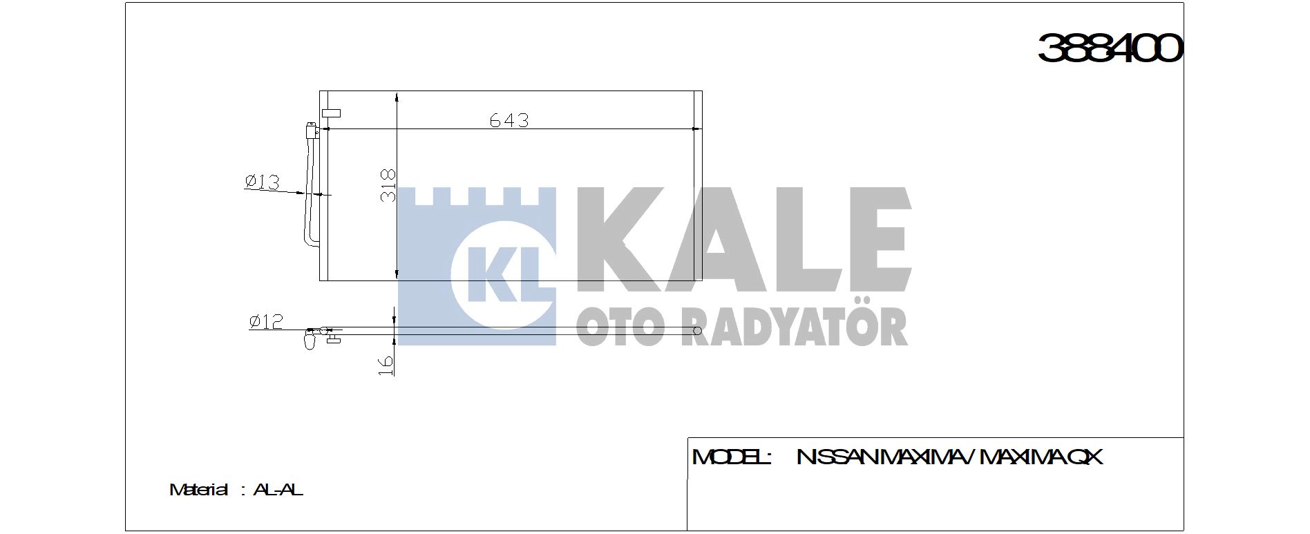 KLİMA%20RADYATÖRÜ%20388400%20MAXIMA%20MAXIMA%20QX%202.0I%2095-%20(712x368x16)%20(KURUTUCU%20İLE)