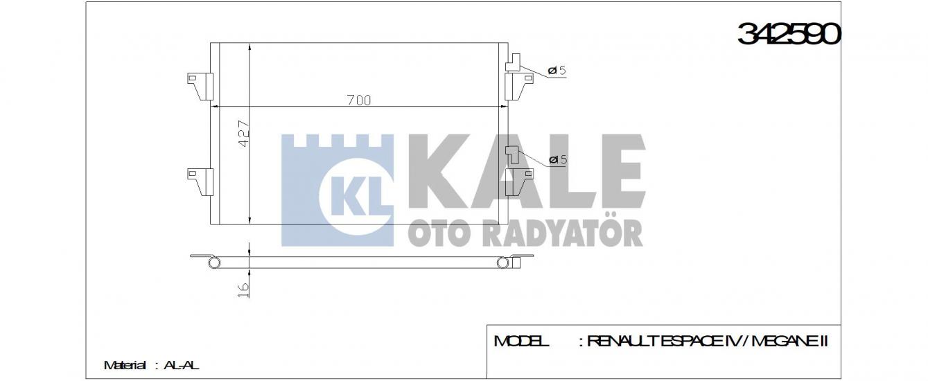 KLİMA RADYATÖRÜ 342595 AURIS 08- AVENSIS 08- COROLLA VERSO 09- KURUTUCULU