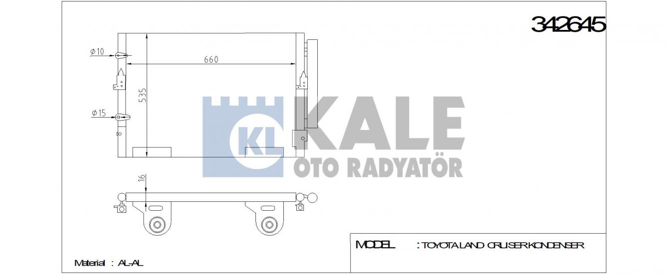 KLİMA RADYATÖRÜ 342645 LAND CRUISER 4.7 V8 4.5 D4D V8 08- (KURUTUCU İLE)