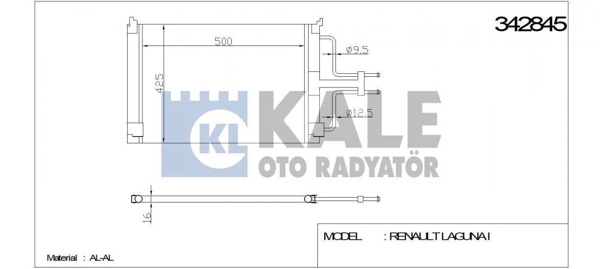 KLİMA RADYATÖRÜ 342845 LAGUNA  I / GRANDTOUR