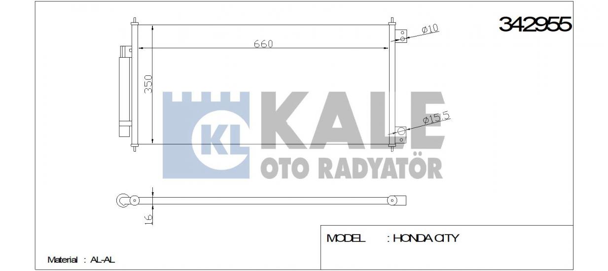 KLİMA RADYATÖRÜ 342955 CITY 1.4i (KURUTUCU İLE)