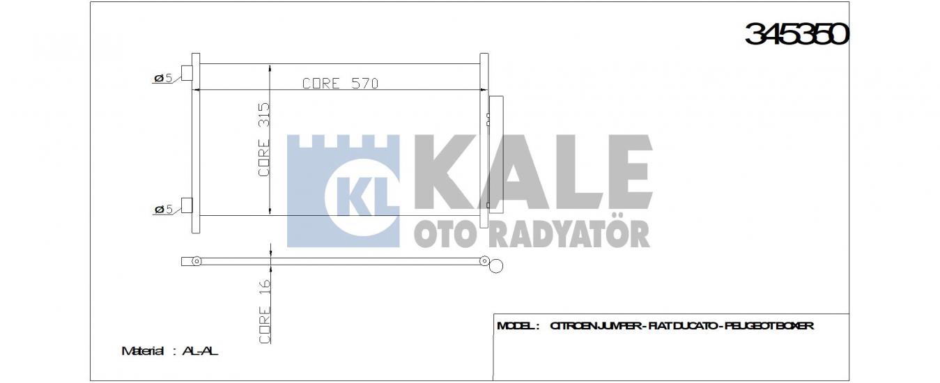 KLİMA RADYATÖRÜ 345350 JUMPER FIAT DUCATO BOXER (KURUTUCU İLE)