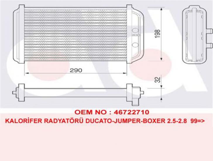 KALORİFER RADYATÖRÜ 346285 JUMPER BOXER DUCATO 9906