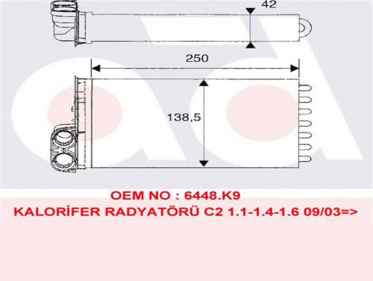 KALORİFER RADYATÖRÜ 346440 C2 C3 C3-II C3 PLURIEL 1.4 1.6 HDI 0209 P1007 1.4 HD