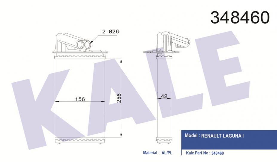 KALORİFER RADYATÖRÜ 8FH351311714 LAGUNA-I-II (260X152X40)