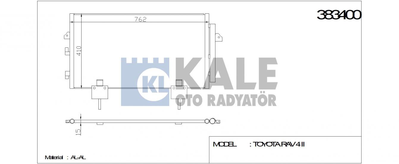 KLİMA RADYATÖRÜ 383400 RAV4-II 2.0I 16V 00- ( 745x410x16 ) (KURUTUCU İLE)