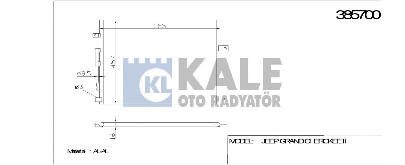 KLİMA RADYATÖRÜ 385700 GRAND CHEROKE-II 2.7CRD 3.1TD 4.0I 4.7I V8 99- (637x458