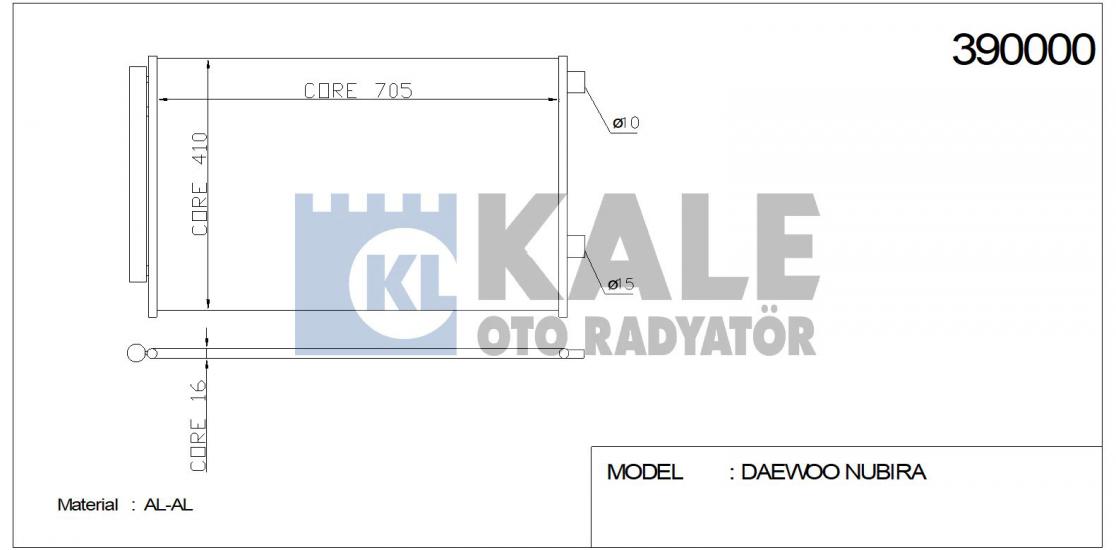 KLİMA RADYATÖRÜ 390000 RAV4-III 2.0I 2.4I 2.2 D4D 06- (686x408x16) KURUTUCULU