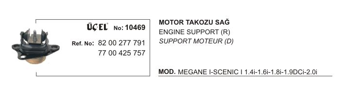 MOTOR TAKOZU SAĞ 10469 MEGANE-I SCENIC-I 8200277791 7700425757