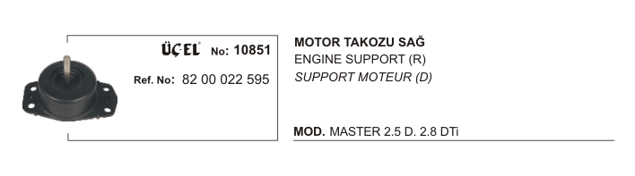 MOTOR TAKOZU SAĞ 10851 MASTER-II (02-) 8200022595