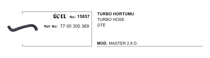 TURBO BORUSU 15857 MASTER 2.8 DTI S9W 7700300369