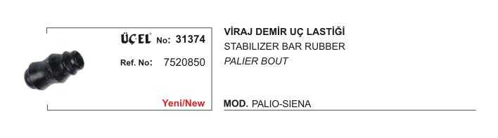 VİRAJ DEMİR UÇ LASTİĞİ 31374 PALIO SIENA 7520850