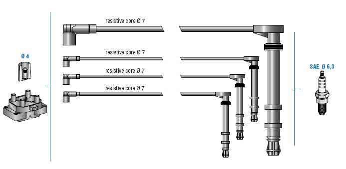 BUJİ KABLOSU TAKIMI 1088 PALIO SIENA WEEKEND 1.6İE