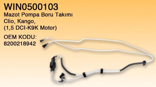 MAZOT BORUSU TAKIM 0500103 KANGO CLIO MEGANE 1.5 K9K (8200218942)