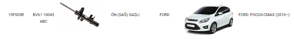 AMORTİSÖR%20ÖN%20SAĞ%2019F003R%20FOCUS%20C.MAX%202012-2015