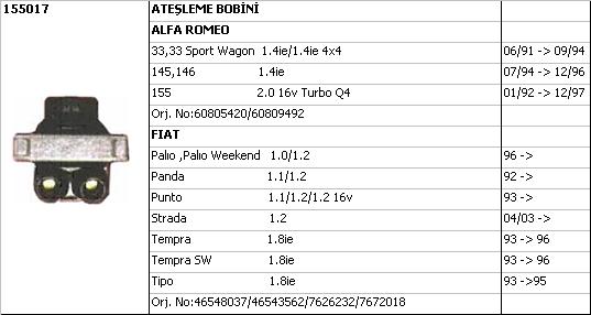 BOBİN%20155017%20PALIO%20SIENA%20ALBEA%201.2%2016V